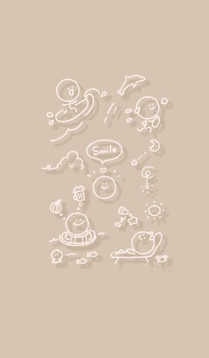 [LINE着せ替え] スマイルの夏♬ブラウン03_1の画像1