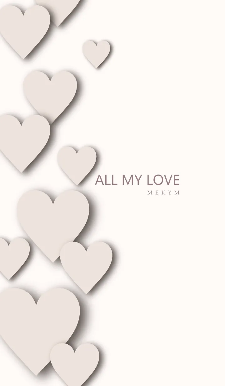 [LINE着せ替え] ALL MY LOVE BEIGEHEART 19の画像1