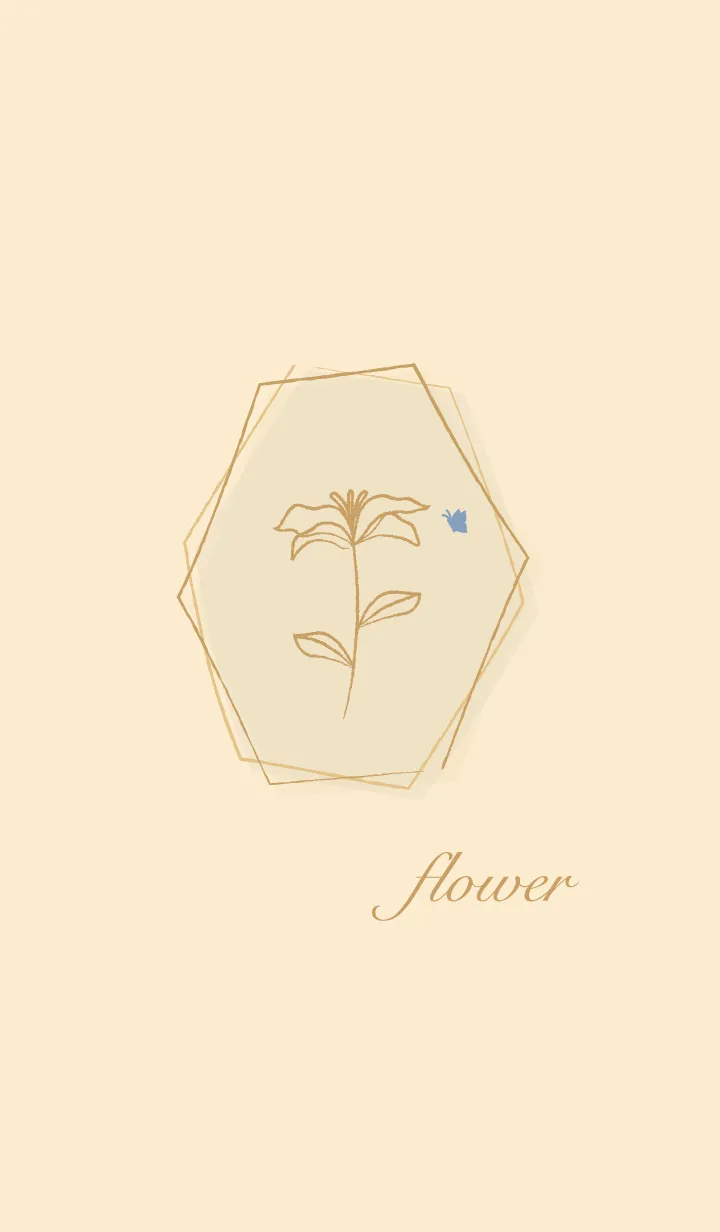 [LINE着せ替え] お花<蝶々>イエローの画像1