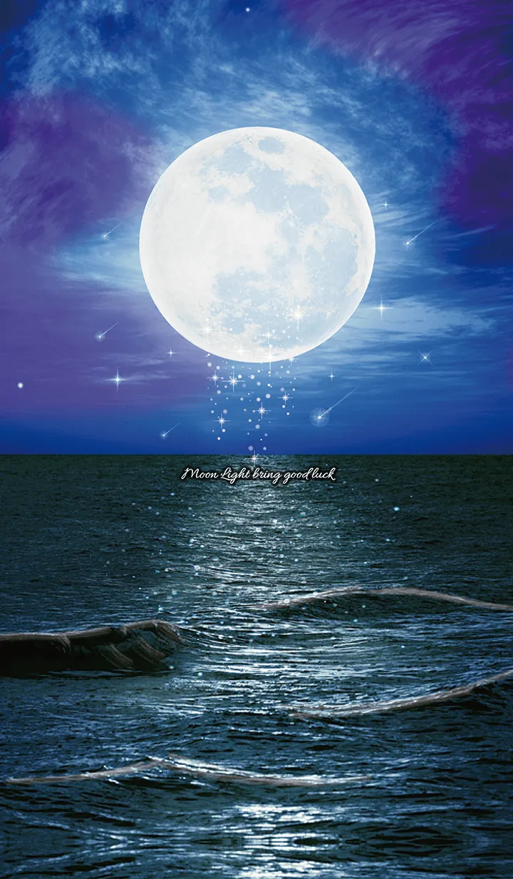 [LINE着せ替え] 幸運を引き寄せる☆月夜の海の画像1