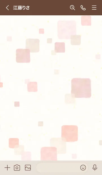 [LINE着せ替え] 水彩 四角 ピンク13の画像3