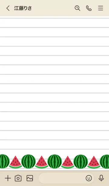 [LINE着せ替え] スイカのノートの着せかえ/レッド/ベージュの画像3