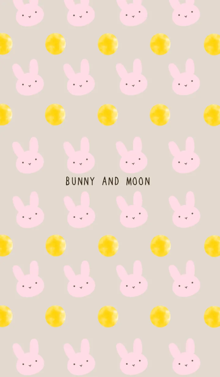 [LINE着せ替え] 月とうさぎの着せかえ/ベージュの画像1