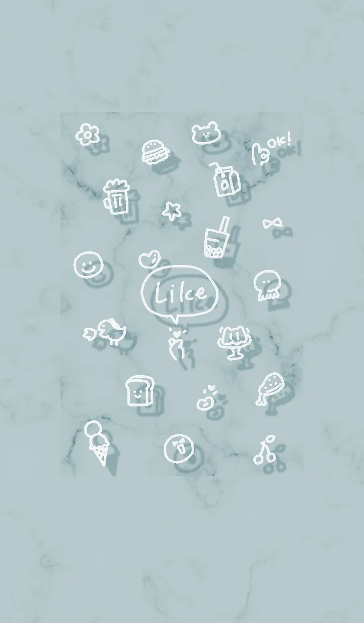 [LINE着せ替え] 楽しいアイコン2♬ブルーグリーン06_1の画像1