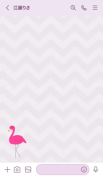 [LINE着せ替え] ピンク色 フラミンゴ10の画像3