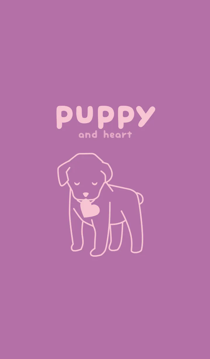 [LINE着せ替え] 子犬とハート Pale mobetの画像1