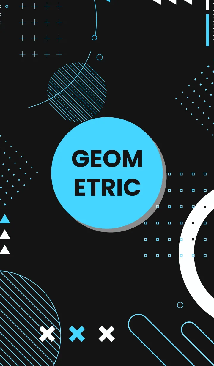 [LINE着せ替え] Full Geometric Black & Blueの画像1