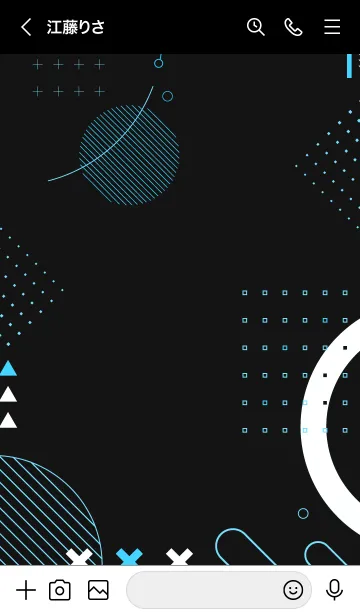 [LINE着せ替え] Full Geometric Black & Blueの画像3