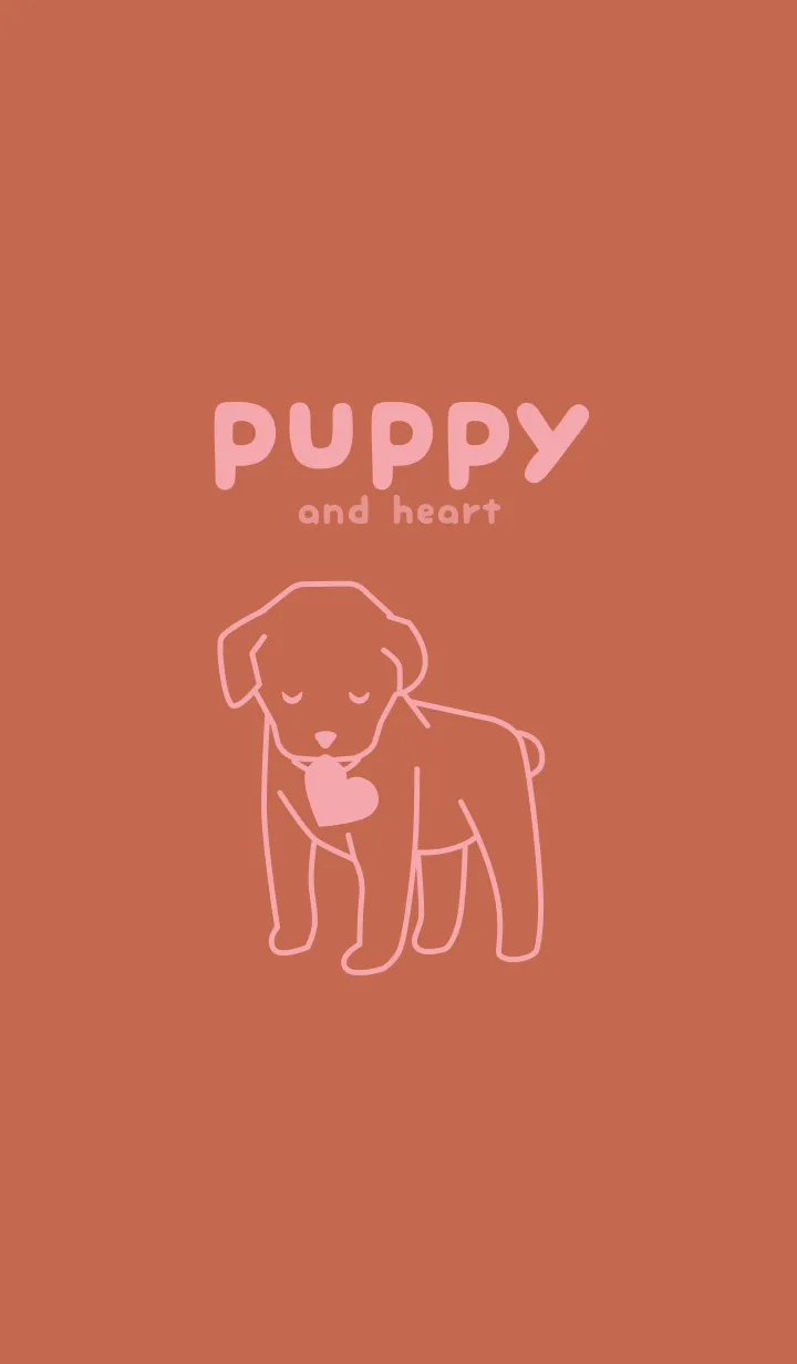 [LINE着せ替え] 子犬とハート Havana Roseの画像1