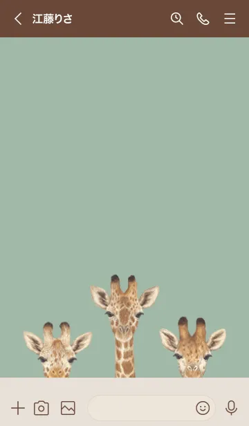 [LINE着せ替え] ANIMAL - キリン - ダスティグリーンの画像3