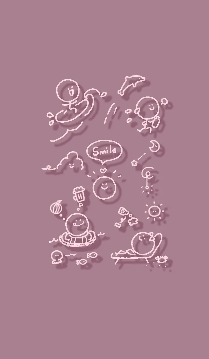 [LINE着せ替え] スマイルの夏♬バイオレット02_1の画像1