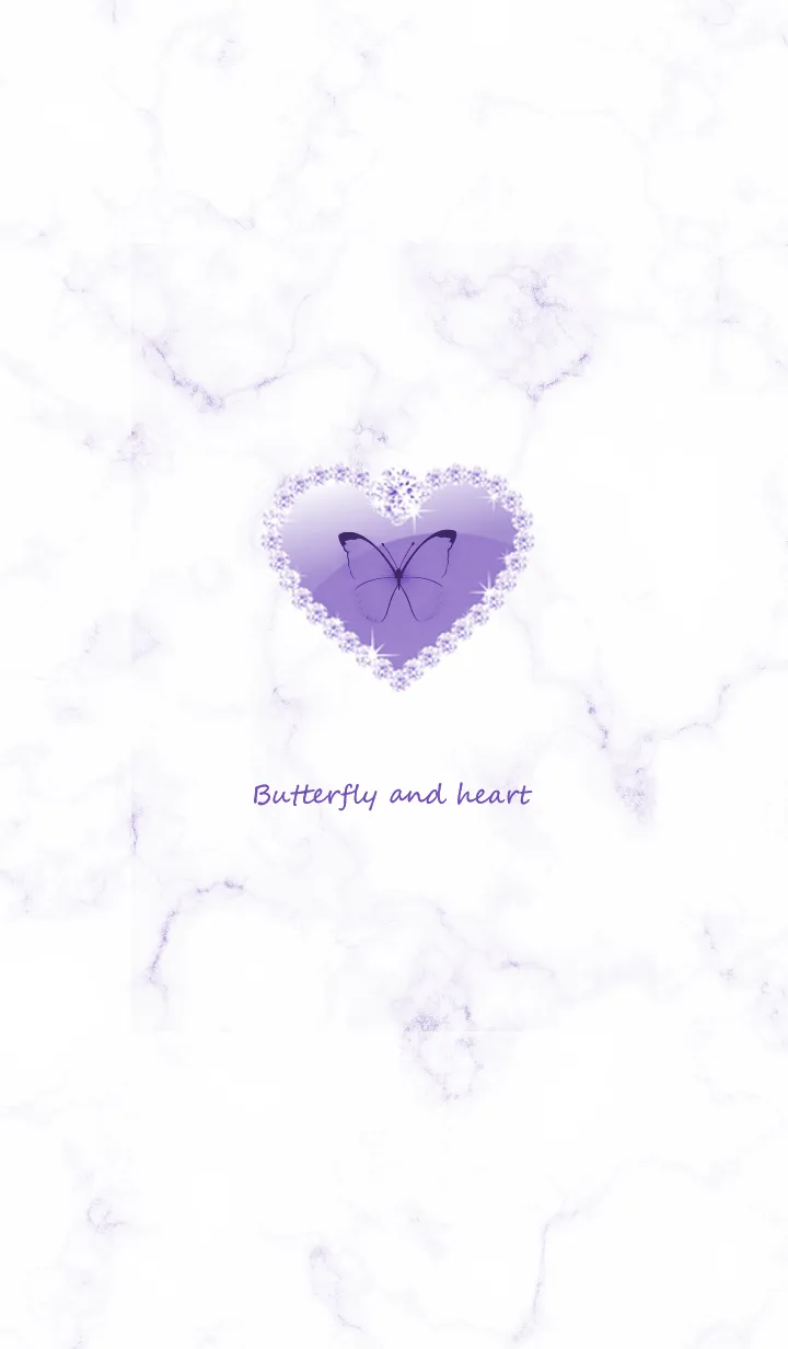 [LINE着せ替え] 蝶とハート♥パープル04_1の画像1