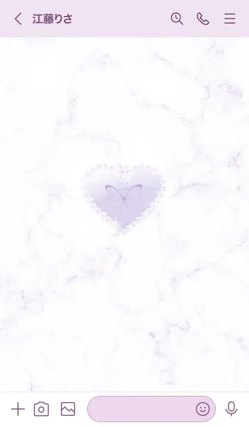 [LINE着せ替え] 蝶とハート♥パープル04_1の画像3