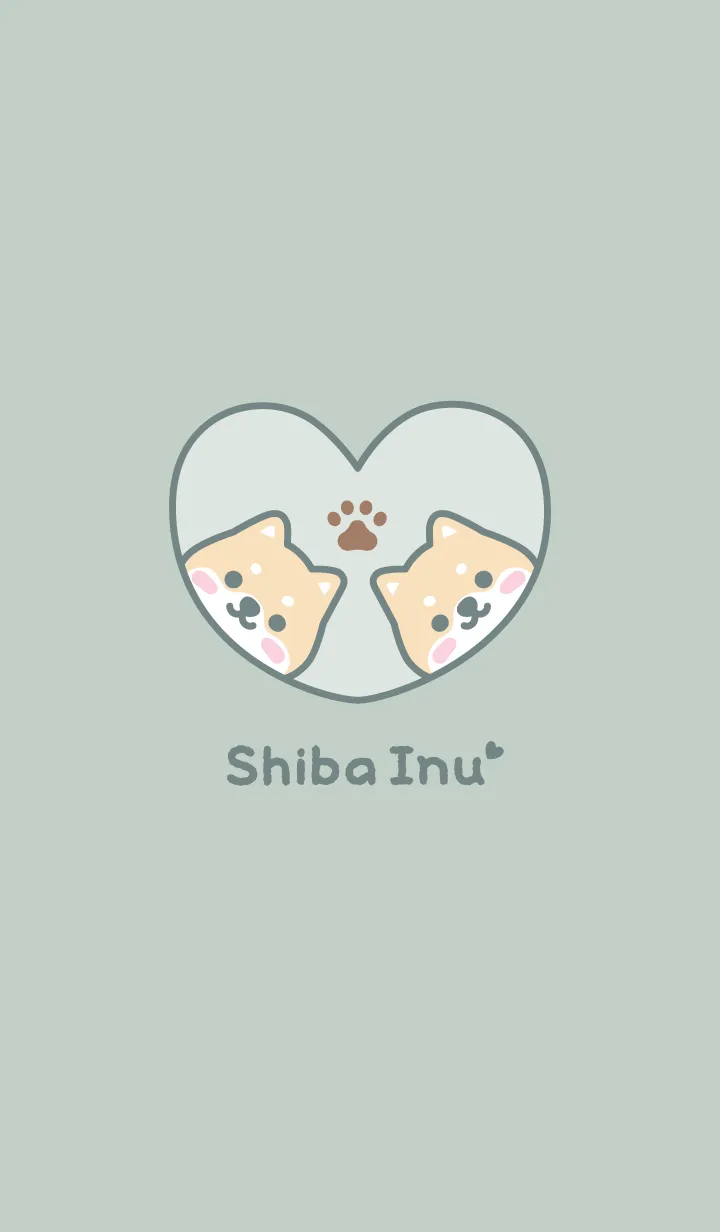 柴犬肉球[くすみグリーン]の着せ替えメイン画像