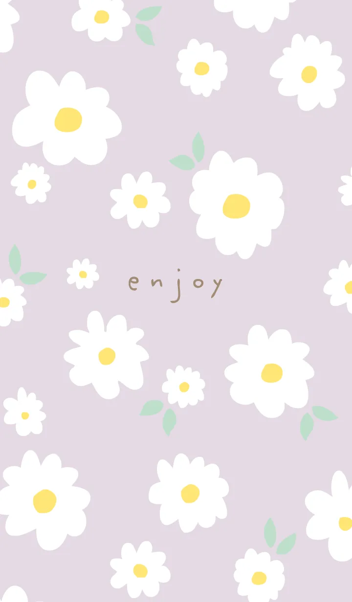 [LINE着せ替え] 白い花と葉っぱ17の画像1