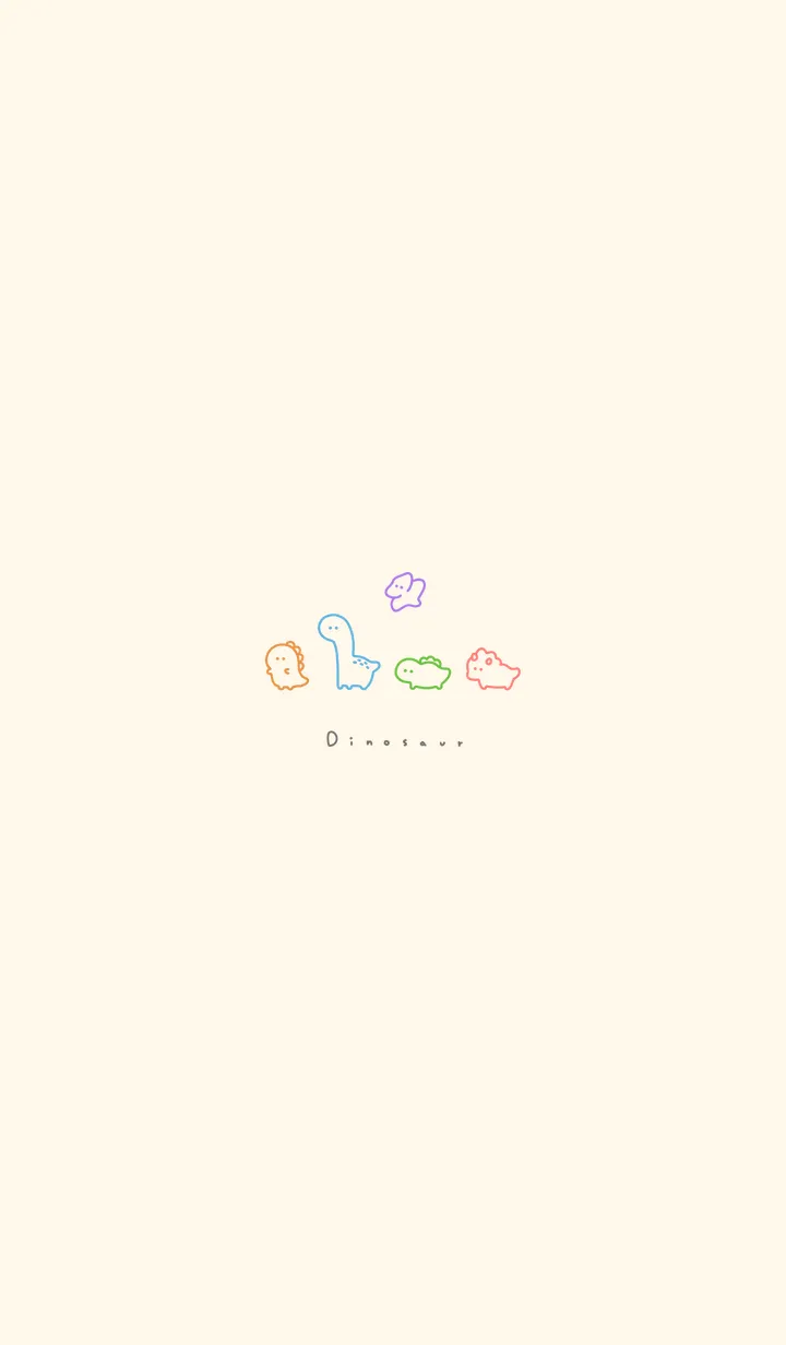 ゆる恐竜。ベージュと緑、ピンクのLINE着せ替え