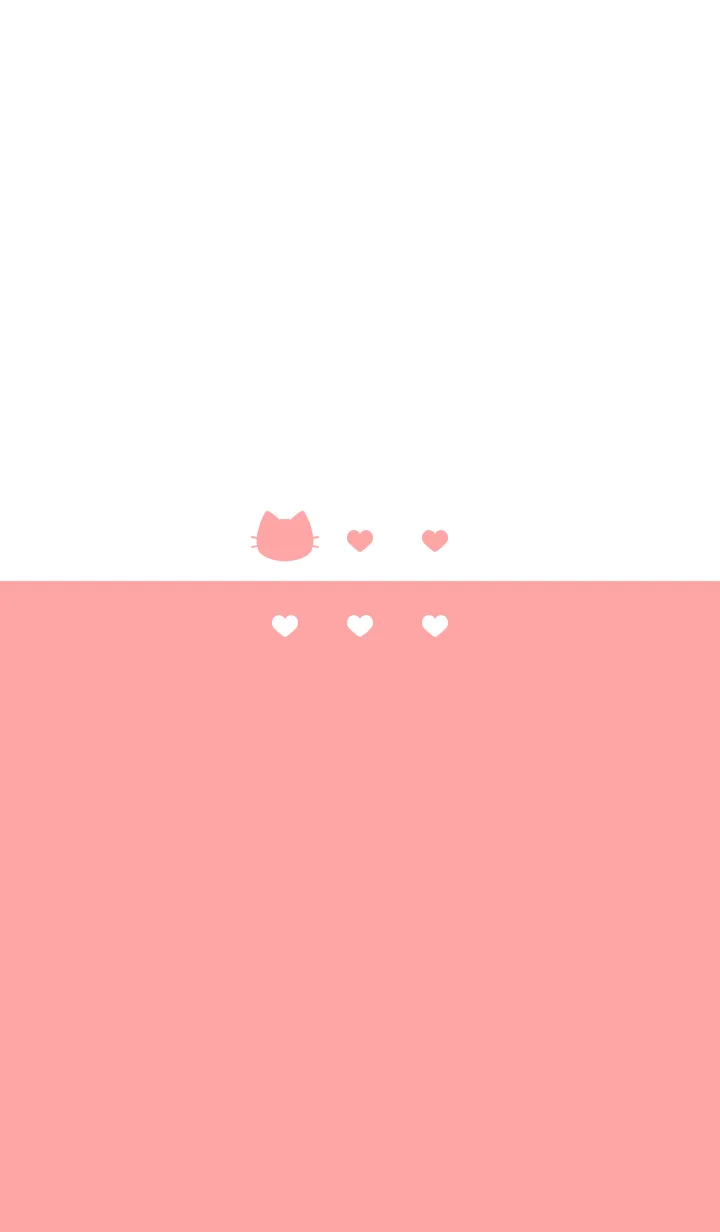 [LINE着せ替え] ねことハート(white&pastel red)の画像1