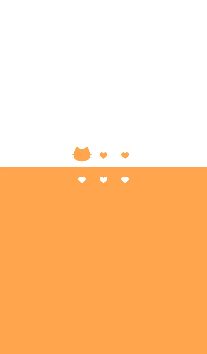 [LINE着せ替え] ねことハート(white&orange)の画像1