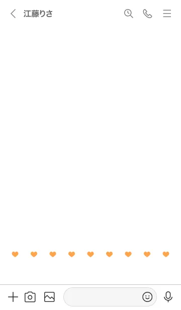 [LINE着せ替え] ねことハート(white&orange)の画像3