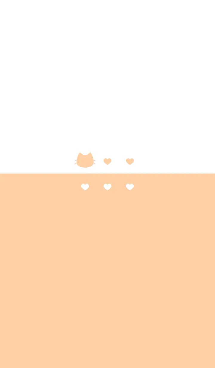 [LINE着せ替え] ねことハート(white&pastel orange)の画像1