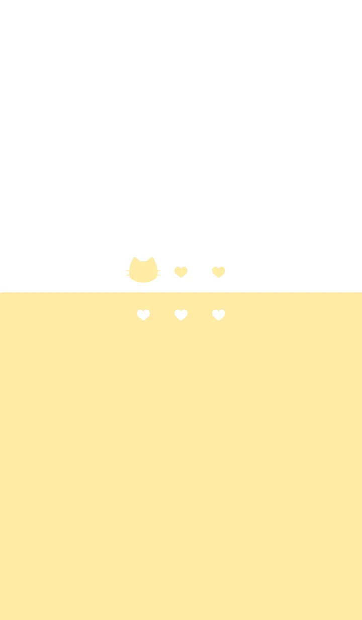 [LINE着せ替え] ねことハート(white&pastel yellow)の画像1