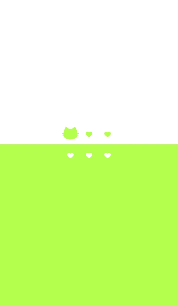 [LINE着せ替え] ねことハート(white&green)の画像1