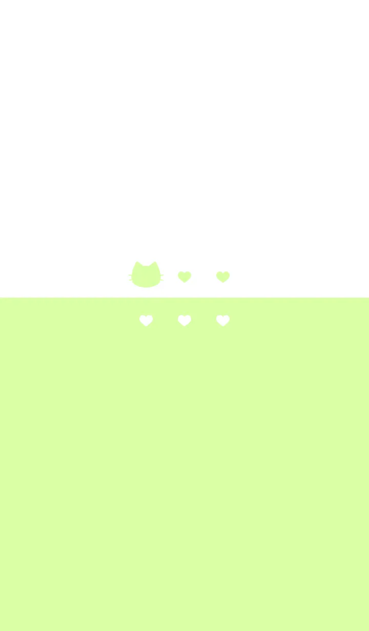 [LINE着せ替え] ねことハート(white&pastel green)の画像1