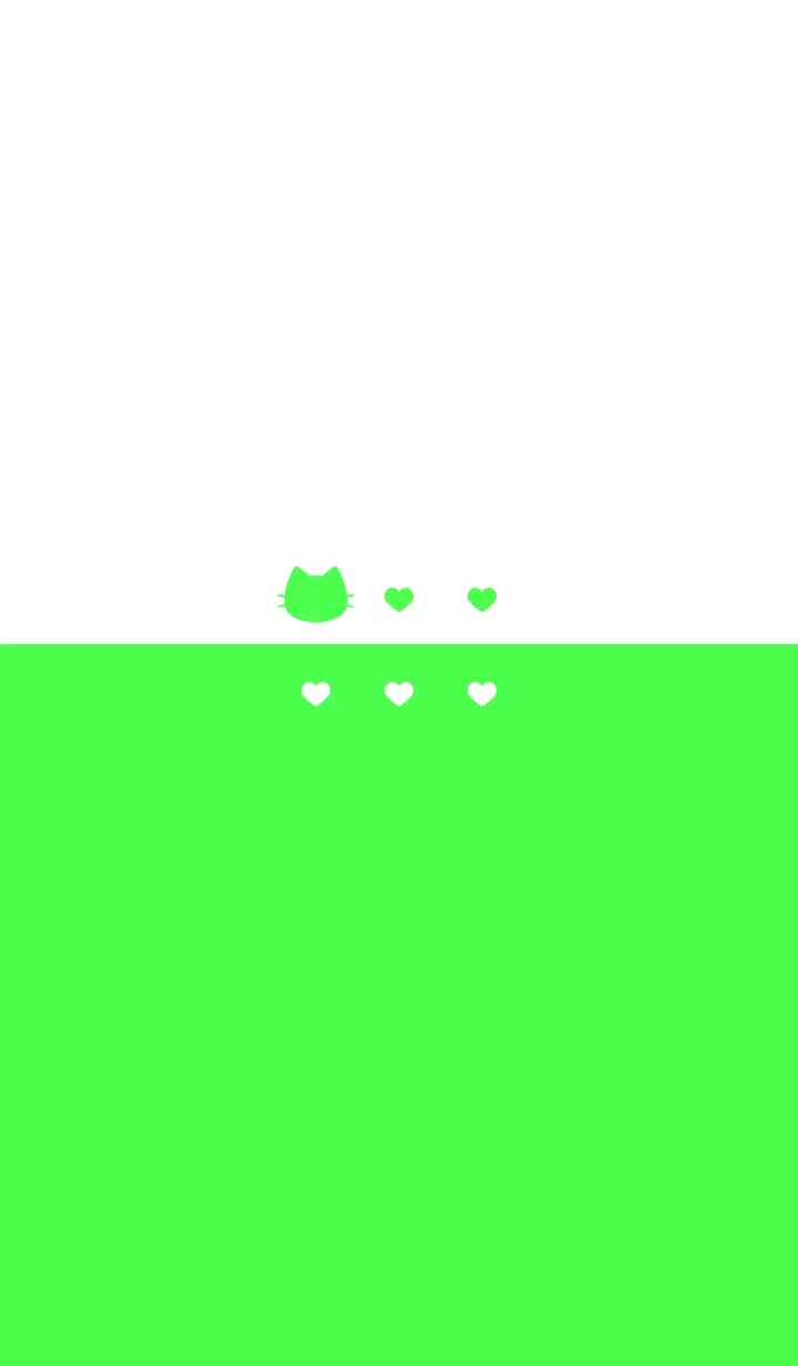 [LINE着せ替え] ねことハート(white&green.)の画像1
