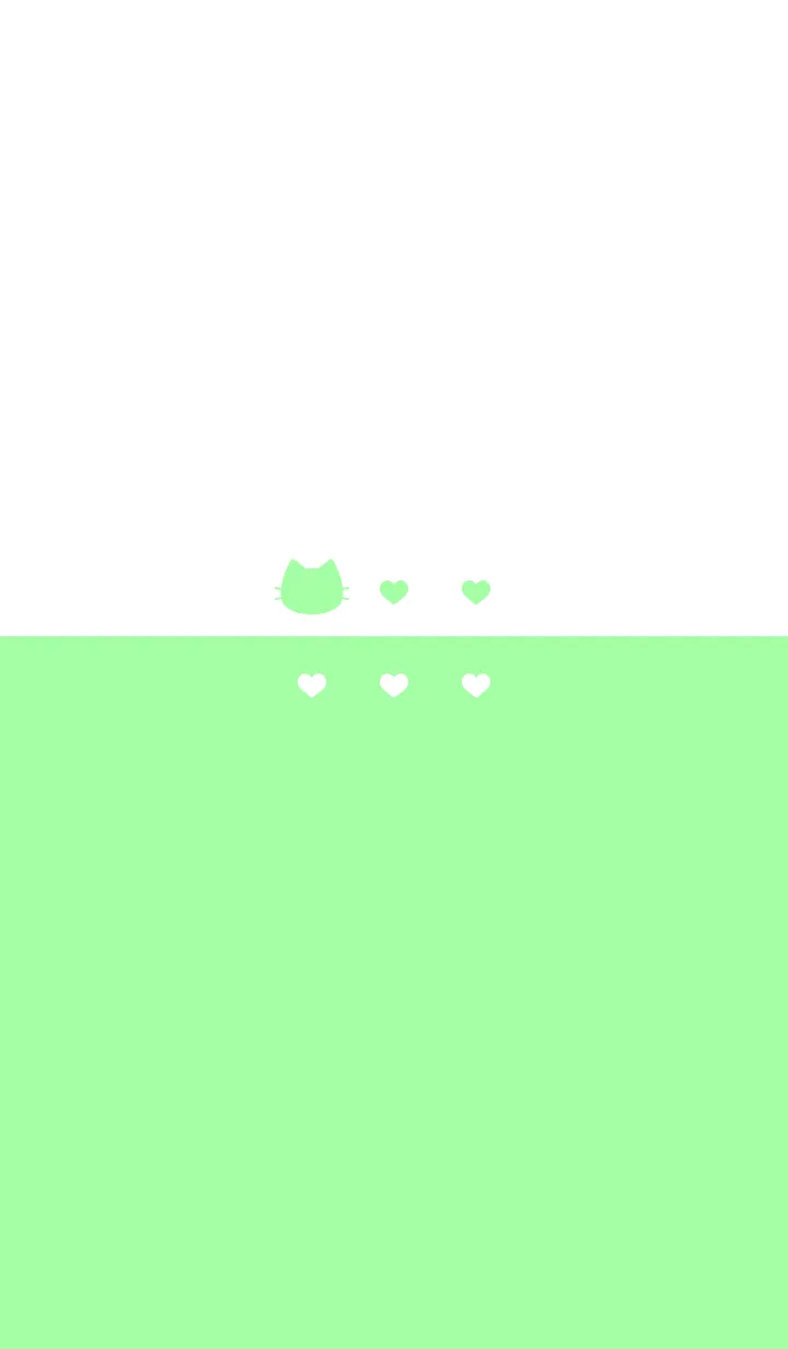 [LINE着せ替え] ねことハート(white&pastel green.)の画像1