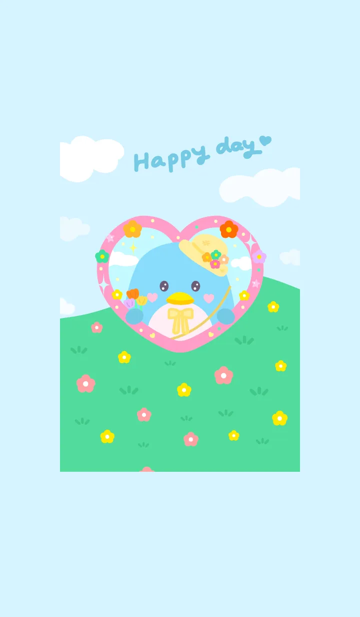 [LINE着せ替え] Lovely day！ with penguin ( Sky ver. )の画像1