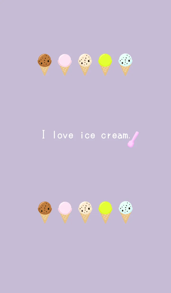 [LINE着せ替え] I love ice cream./くすみパープルの画像1