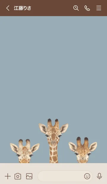 [LINE着せ替え] ANIMAL - キリン - ダスティブルーの画像3