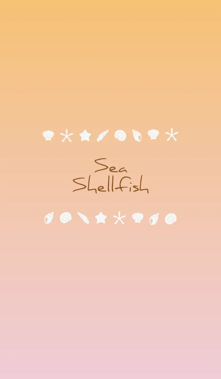 [LINE着せ替え] オレンジ : 海と貝殻の画像1