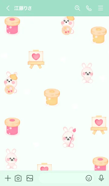 [LINE着せ替え] Mini bunny artist 5の画像3