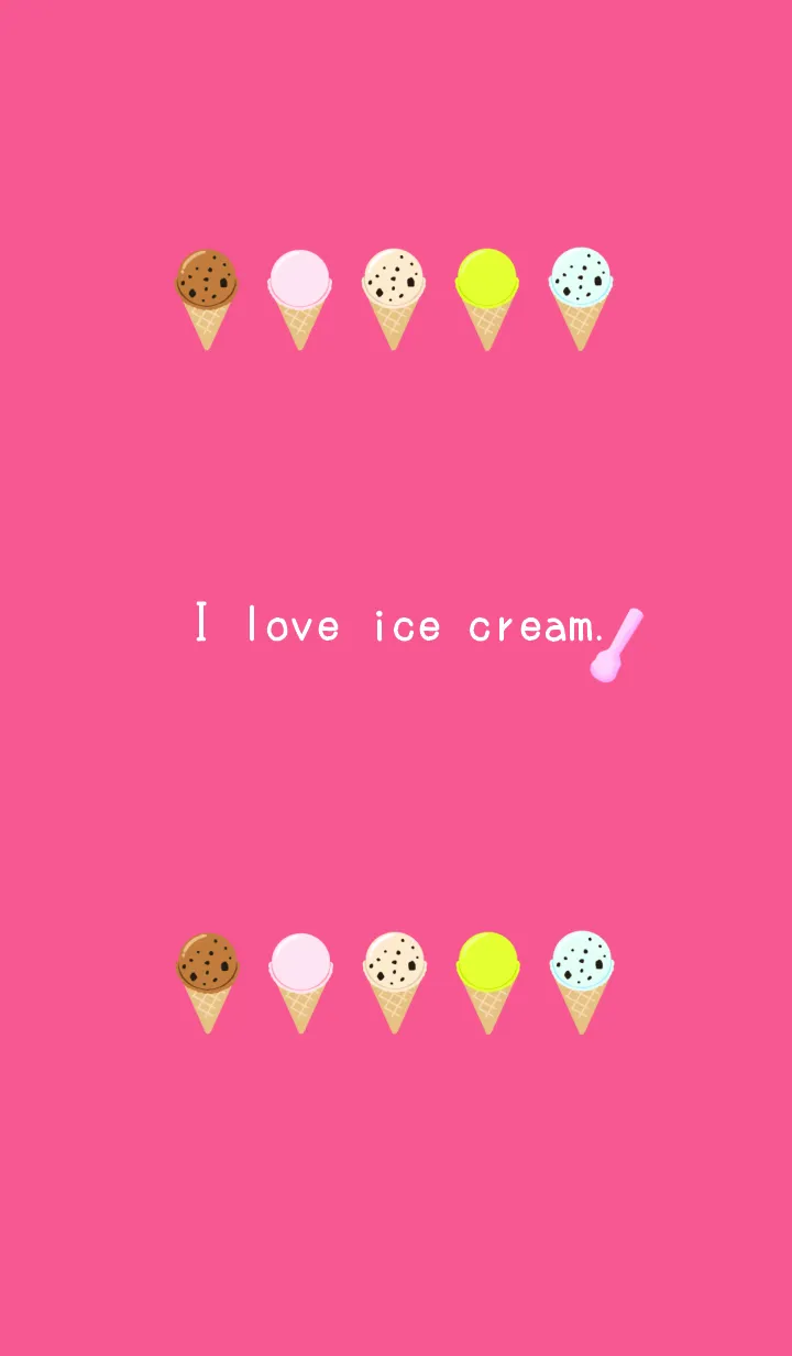 [LINE着せ替え] I love ice cream./ピンク色の画像1