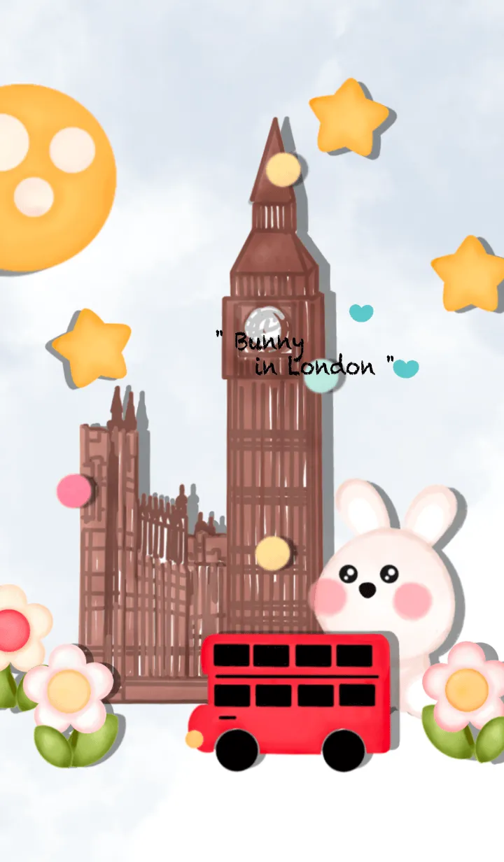 [LINE着せ替え] Happy bunny Happy London 3の画像1