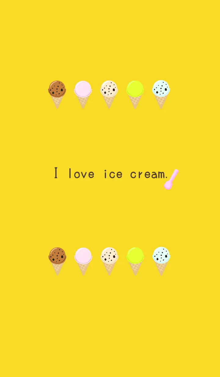 [LINE着せ替え] I love ice cream./イエローの画像1