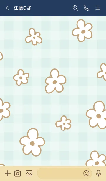 [LINE着せ替え] おしゃれなベージュ花15の画像3