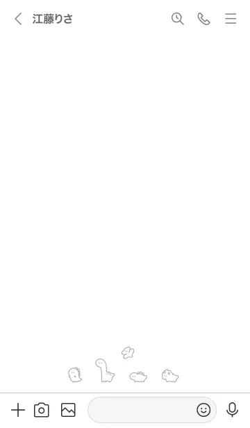 [LINE着せ替え] ゆる恐竜。白とグレーの画像3