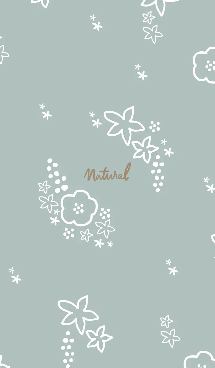 [LINE着せ替え] 白い花 ブルー2の画像1