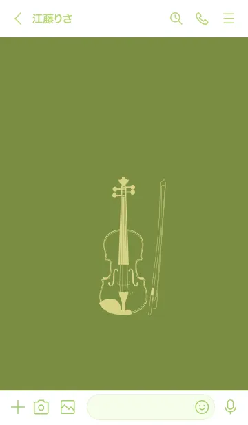 [LINE着せ替え] バイオリン 草色の画像3