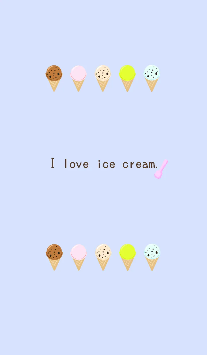 [LINE着せ替え] I love ice cream./ブルーグレイの画像1