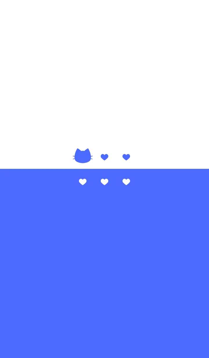 [LINE着せ替え] ねことハート(white&blue).の画像1