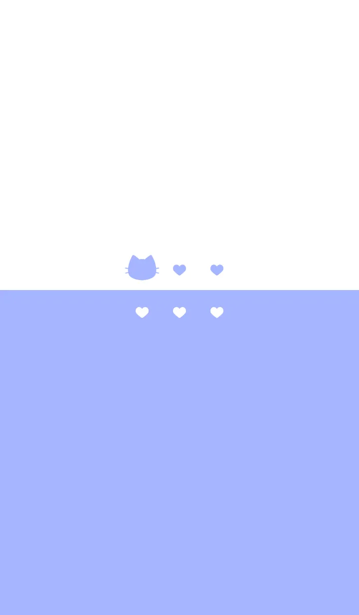 [LINE着せ替え] ねことハート(white&pastel blue).の画像1