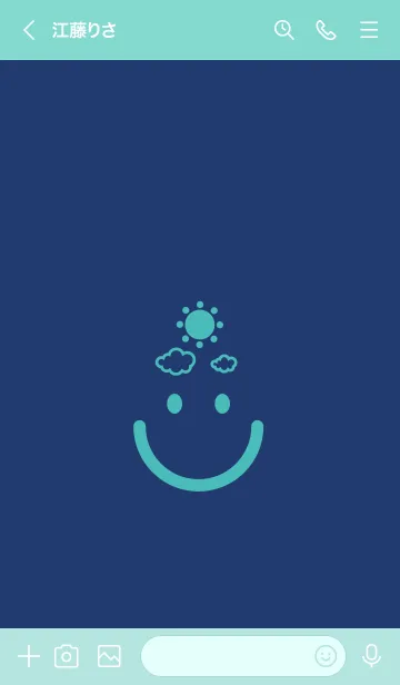 [LINE着せ替え] スマイル＆SUN 紺色の画像3