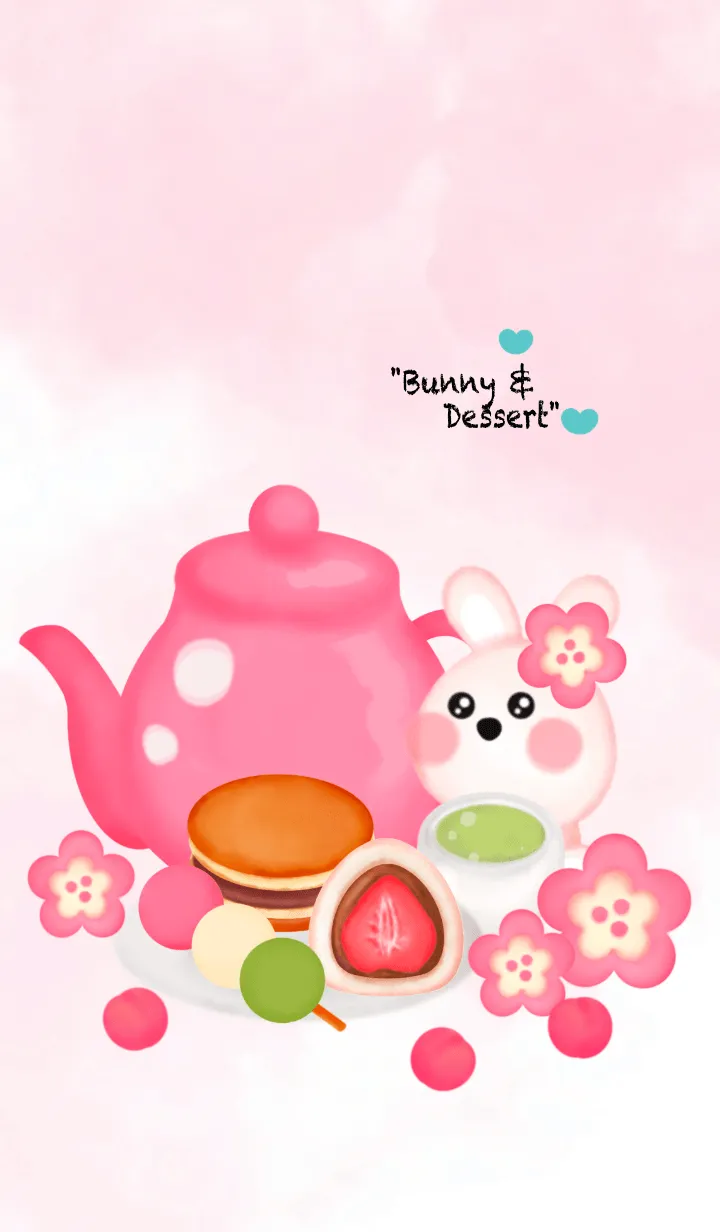 [LINE着せ替え] Little bunny & Japanese dessert 5の画像1