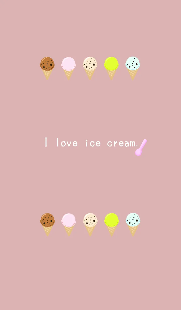 [LINE着せ替え] I love ice cream./くすみピンクの画像1