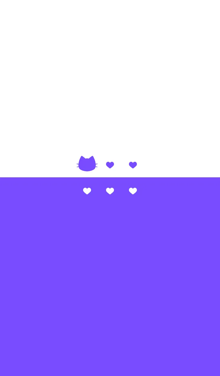 [LINE着せ替え] ねことハート(white&lavender)の画像1