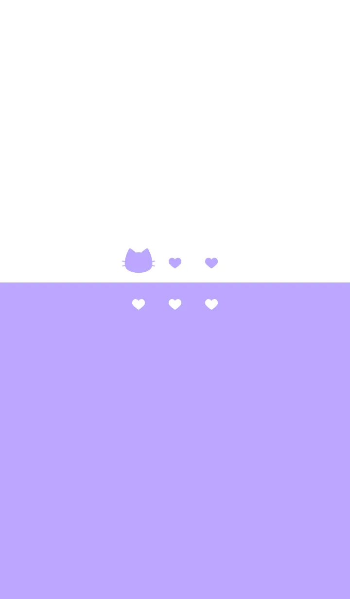 [LINE着せ替え] ねことハート(white&pastel lavender)の画像1