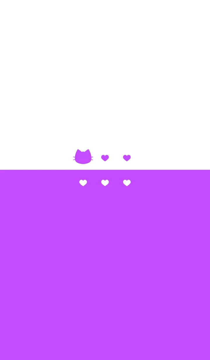 [LINE着せ替え] ねことハート(white&purple)の画像1